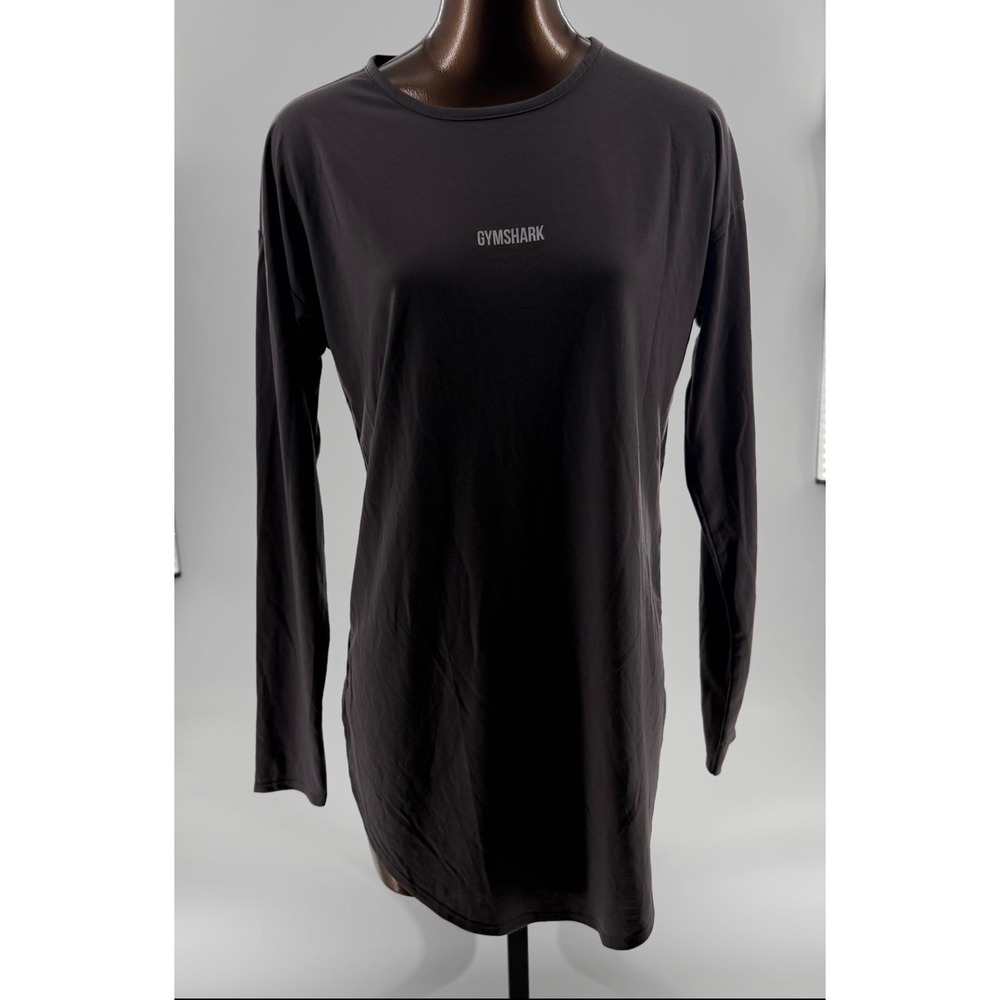 Gymshark Womens Medium Gray Open Back Long Sleeve Training Top Activewear